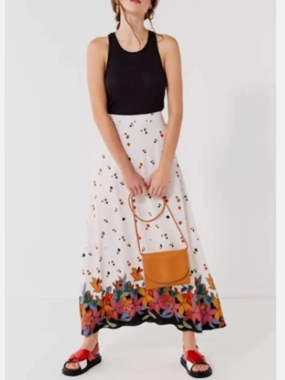 Urban Outfitters UO Women's Raine Floral Print Flowing Maxi Skirt Size 6